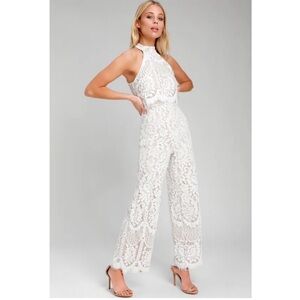 NEW Lulu's White Lace Jumpsuit
